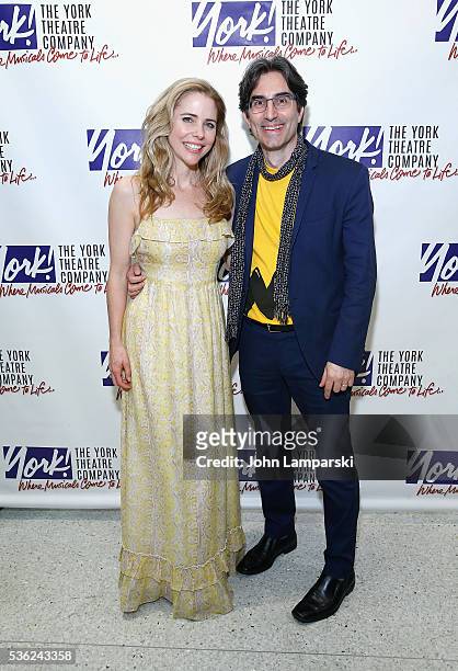 Kerry Butler and Michael Unger attend "You're A Good Man, Charlie Brown" opening night after party at Dylan's Candy Bar on May 31, 2016 in New York...