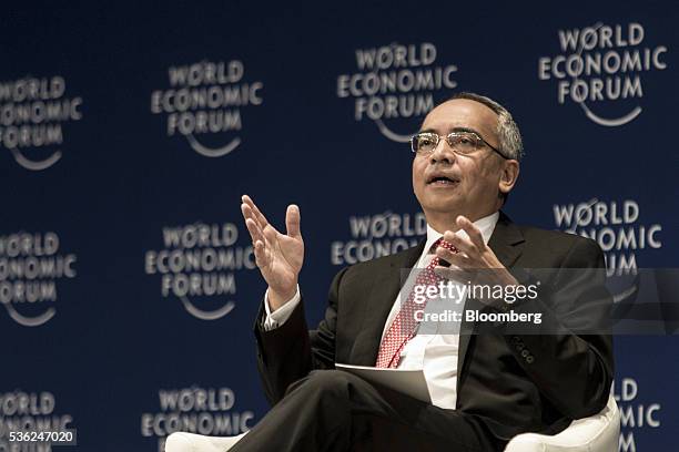 Nazir Razak, chairman of CIMB Group Holdings Bhd., speaks during the World Economic Forum for Association of Southeast Asian Nations in Kuala Lumpur,...