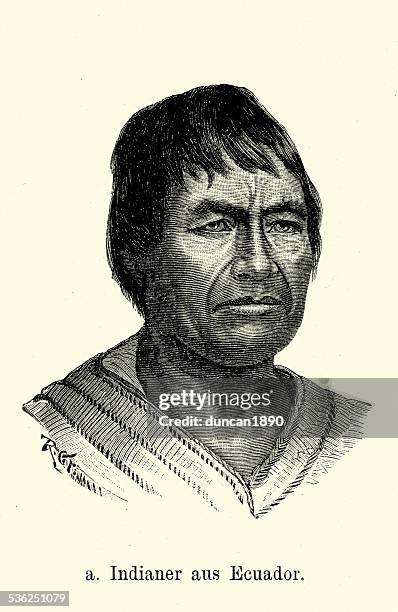 19th century native of ecuador - ecuadorian ethnicity stock illustrations