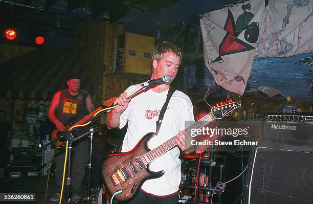 American musicians Eric Wilson and Bradley Nowell of the band Sublime perform at Wetlands Preserve nightclub, New York, New York, April 15, 1995.