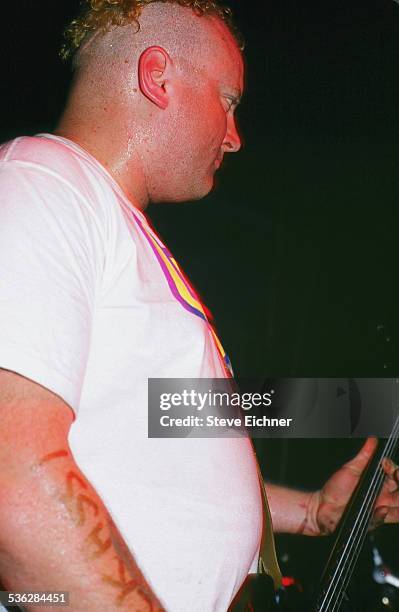 American musician Eric Wilson of the band Sublime performs at Wetlands Preserve nightclub, New York, New York, April 11, 1996.