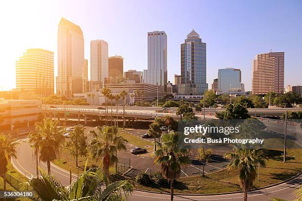 skyline of downtown tampa, florida, us - tampa sunset stock pictures, royalty-free photos & images