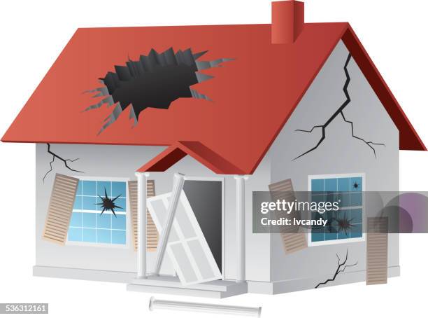 stockillustraties, clipart, cartoons en iconen met broken house - verlaten slechte staat