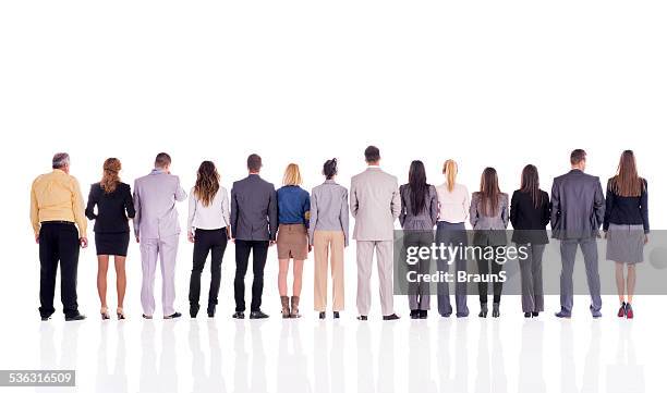 business people in a line. - crowd of people white background stock pictures, royalty-free photos & images
