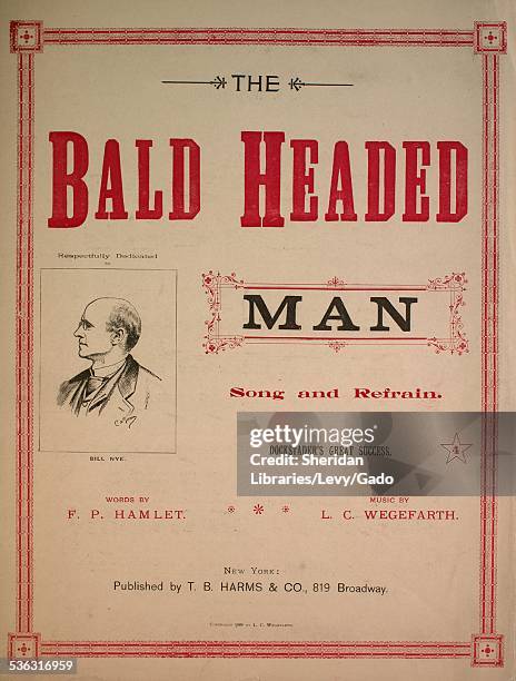 Sheet music cover image of 'The Bald Headed Man Song and Refrain Dockstader's Great Success' by F P Hamlet and L C Wegefarth, with lithographic or...