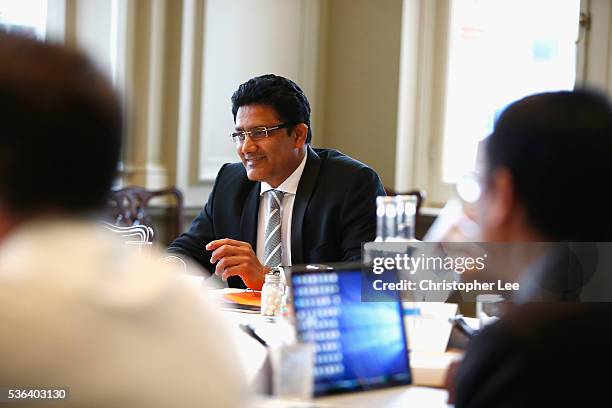 Chairman, ICC Cricket Committee, Anil Kumble talks to the committee during the ICC Cricket Committee Meeting at Lords on June 1, 2016 in London,...