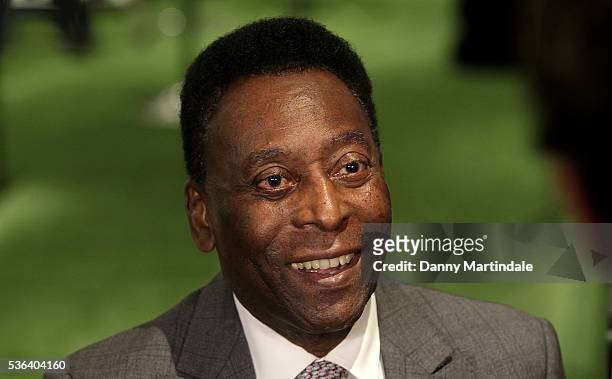 Pele attends a photocall for the Pele: THE COLLECTION at Julien Auctions on June 1, 2016 in London, England