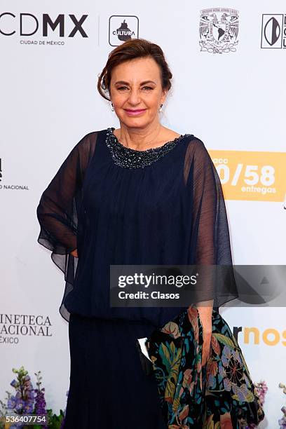 Mexican actress Veronica Langer attends the red carpet of Premios Ariel 2016 at Nacional Auditorium on May 17, 2016 in Mexico City, Mexico.