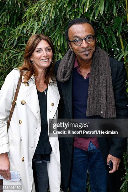 Manu Katche with his wife Laurence attend Day Eleven of the 2016 French Tennis Open at Roland Garros on June 1, 2016 in Paris, France.