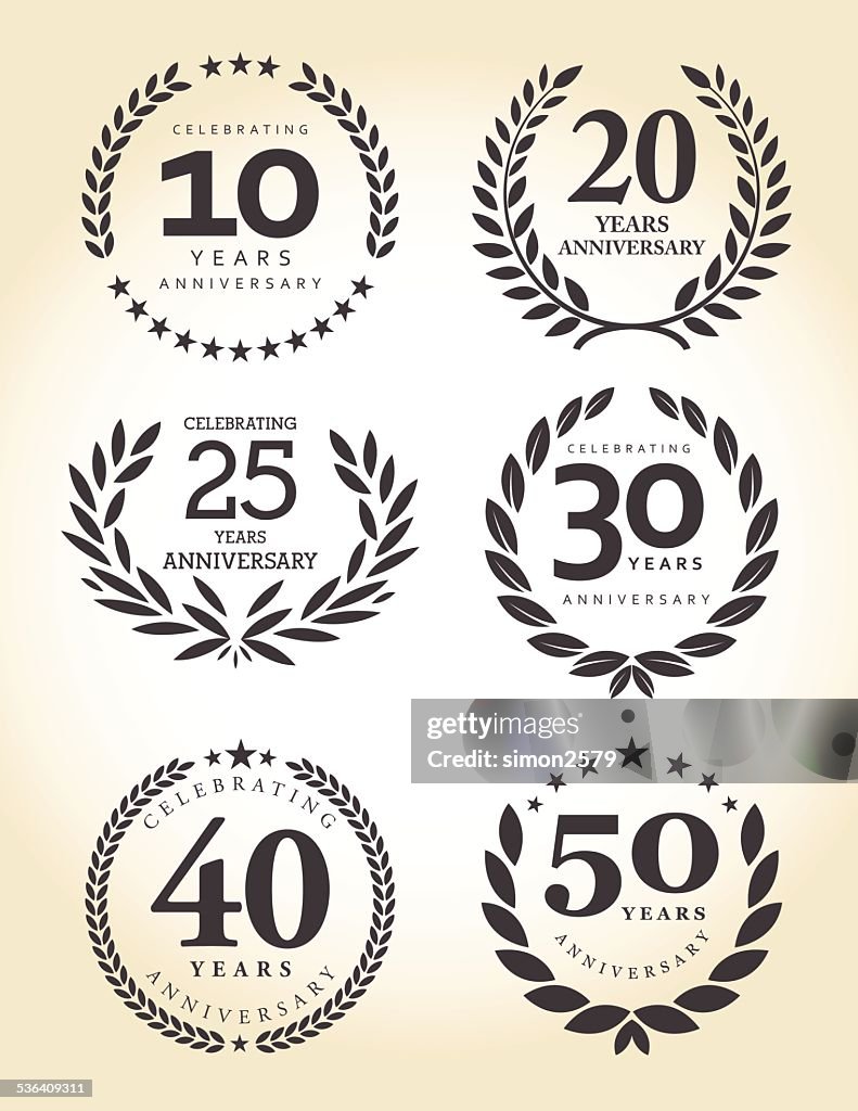 Anniversary emblem set
