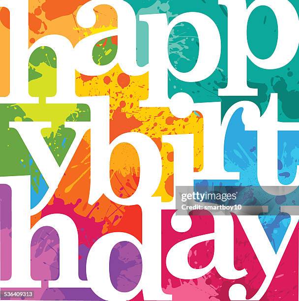 happy birthday - letterpress stock illustrations