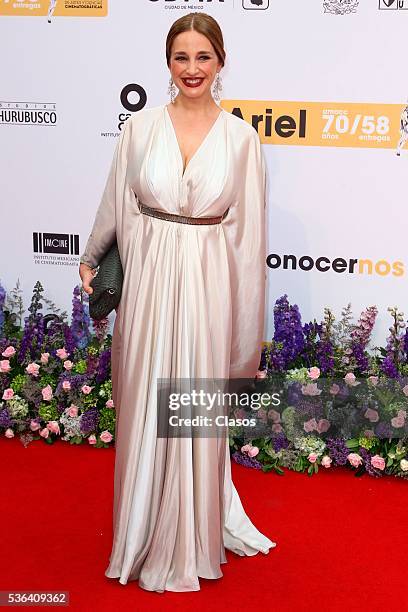 Mexican actress Claudia Ramirez attends the red carpet of Premios Ariel 2016 at Nacional Auditorium on May 17, 2016 in Mexico City, Mexico.