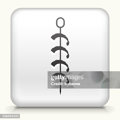 Square Button with Shrimp Kabobs Square Button with Shrimp Kabobs