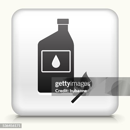 Square Button with Lighter Fluid and Match Square Button with Lighter Fluid and Match