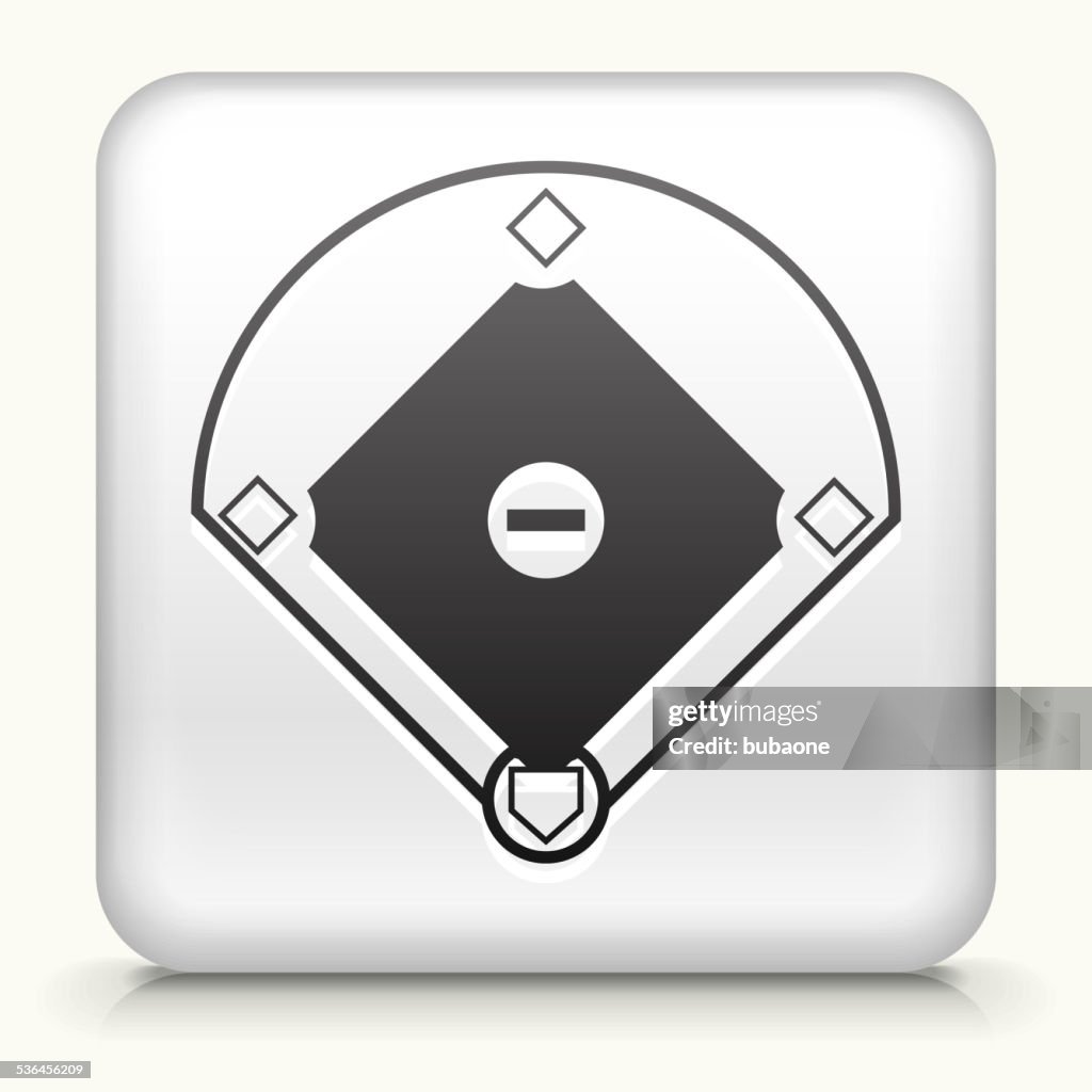 Square Button with Baseball Field