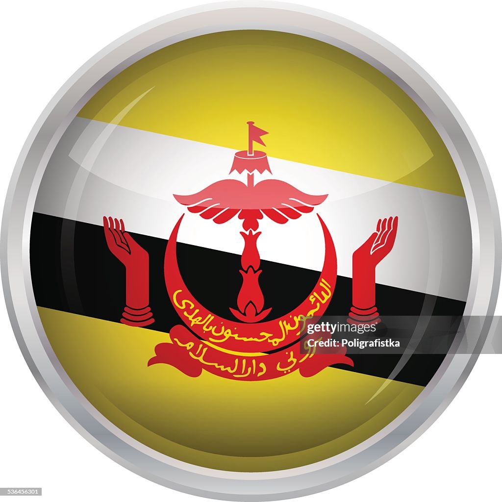 Bouton brillant de drapeau de Brunei