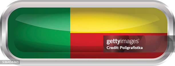 glossy button - flag of benin - flag of benin stock illustrations