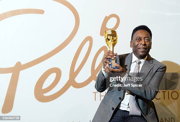 Pele attends a photocall for Pele: The Collection presented by Julien's Auctions on June 1, 2016 at the Mall Galleries