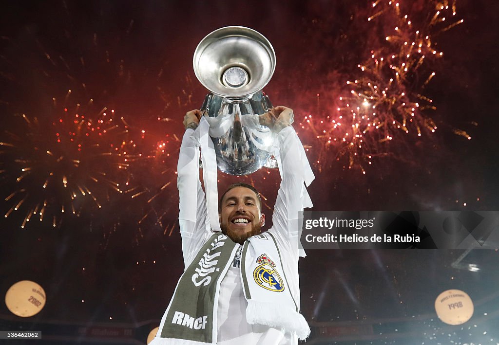 Real Madrid Celebrate After They Win Champions League Final