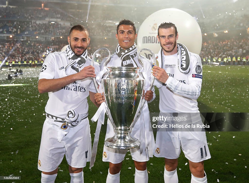 Real Madrid Celebrate After They Win Champions League Final