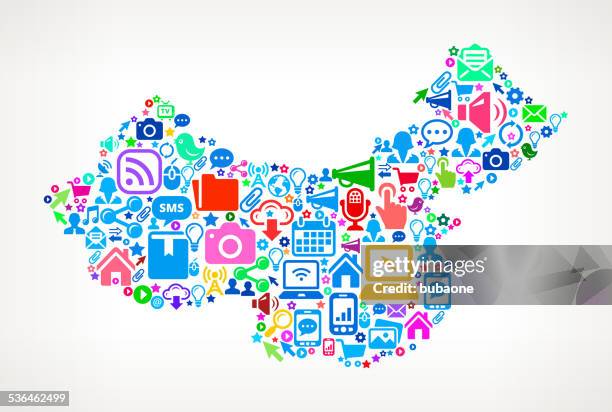 china technology and internet royalty free vector art pattern - asian man using computer stock illustrations