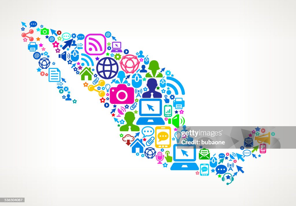 Mexico Technology and Internet royalty free vector art Pattern