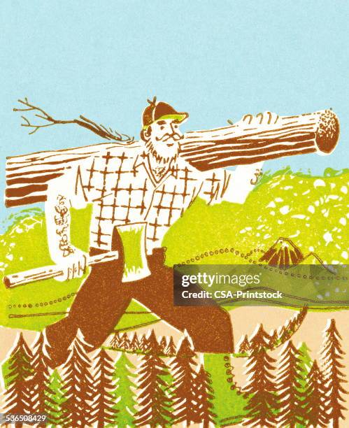 lumberjack - lumberjack stock illustrations