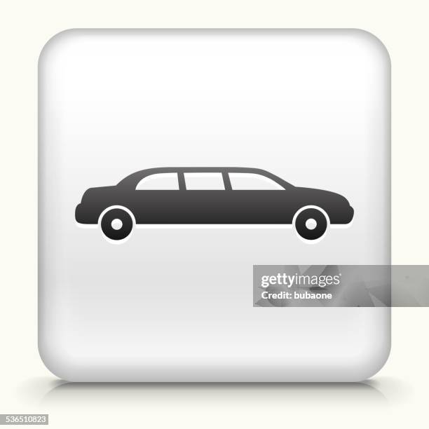 square button with limo royalty free vector art - limo stock illustrations