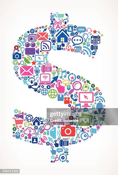 dollar modern technology royalty free vector art pattern - developing world technology stock illustrations