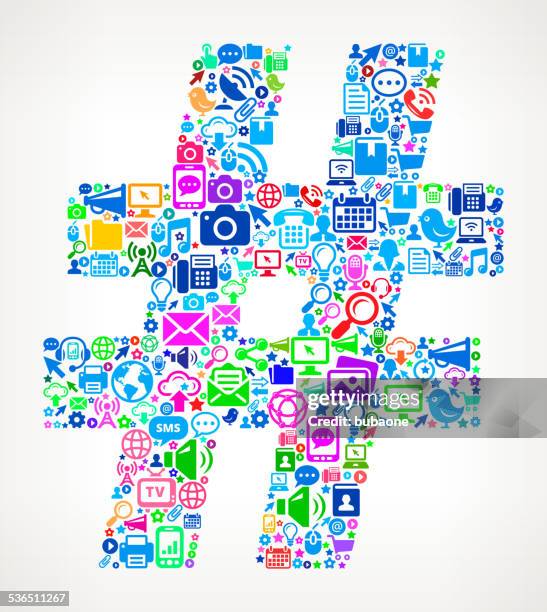 Hashtag Technology Hashtag Modern Technology Royalty Free Vector Art Pattern High-Res ...