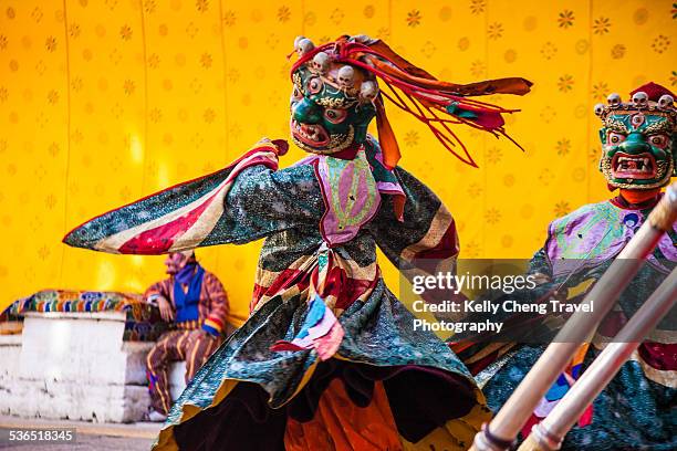 trongsa tsechu - trongsa district fotografías e imágenes de stock