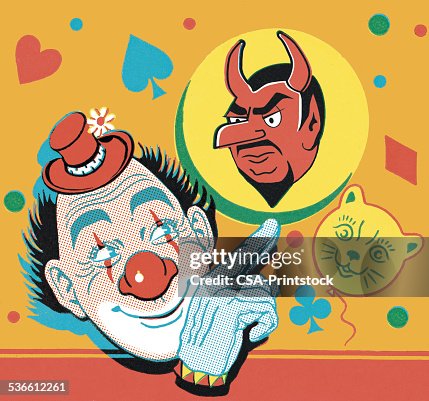 Clown Pointing to a Devil Clown Pointing to a Devil