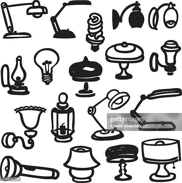 lamp icons - glass lantern stock illustrations