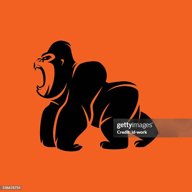 angry gorilla roaring - yeti stock illustrations