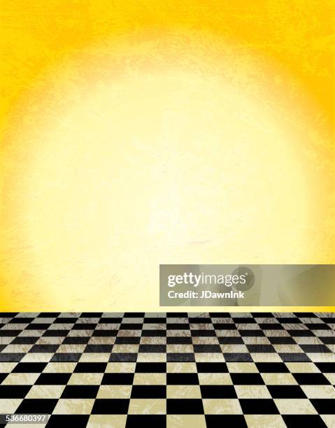 checkered tile background in yellow - jukebox stock illustrations