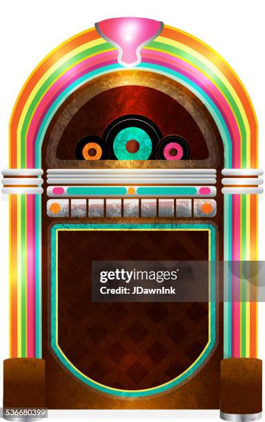 retro 50s jukebox - 45 49 years stock illustrations