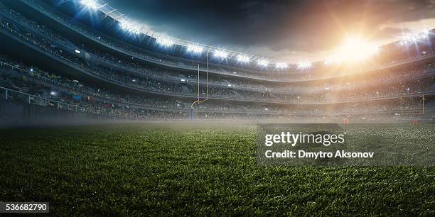 dramatic american football stadium - american football field bildbanksfoton och bilder