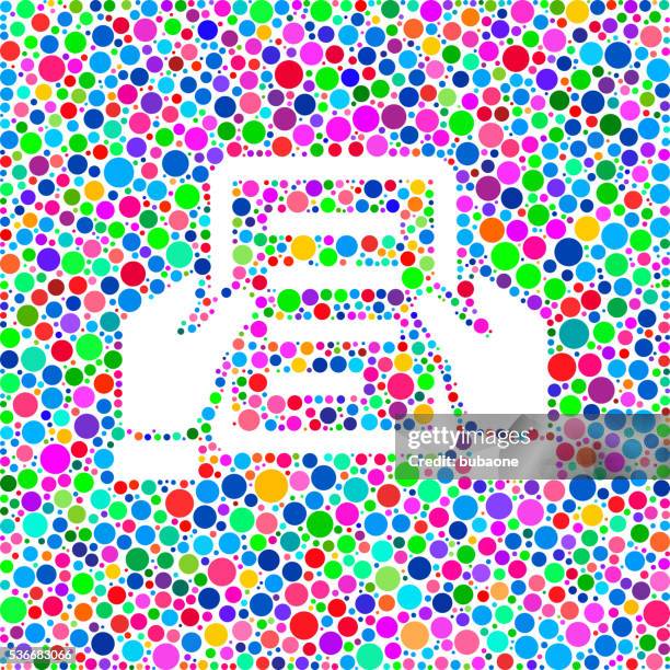 final document icon on color circle background pattern - multi touch icon stock illustrations