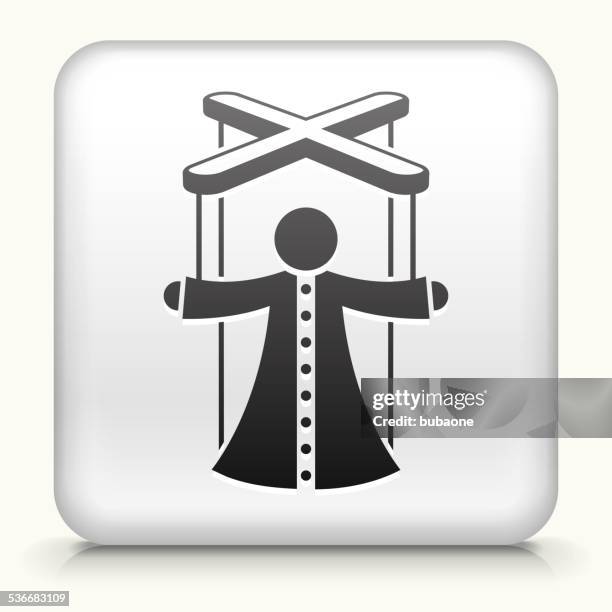 square button with puppet - acting stock illustrations