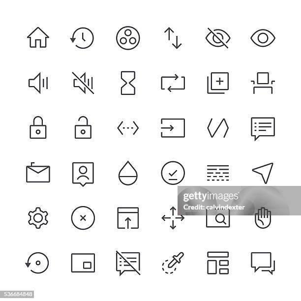 action icons set 7 | thin line series - view icon stock illustrations