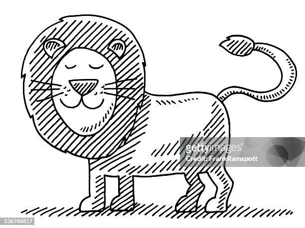 hübsch lion tier zeichnen - animal mane stock-grafiken, -clipart, -cartoons und -symbole