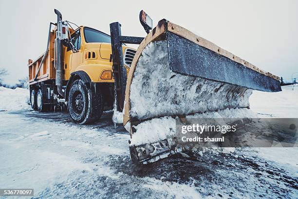 highway snow plow - plowing stock pictures, royalty-free photos & images