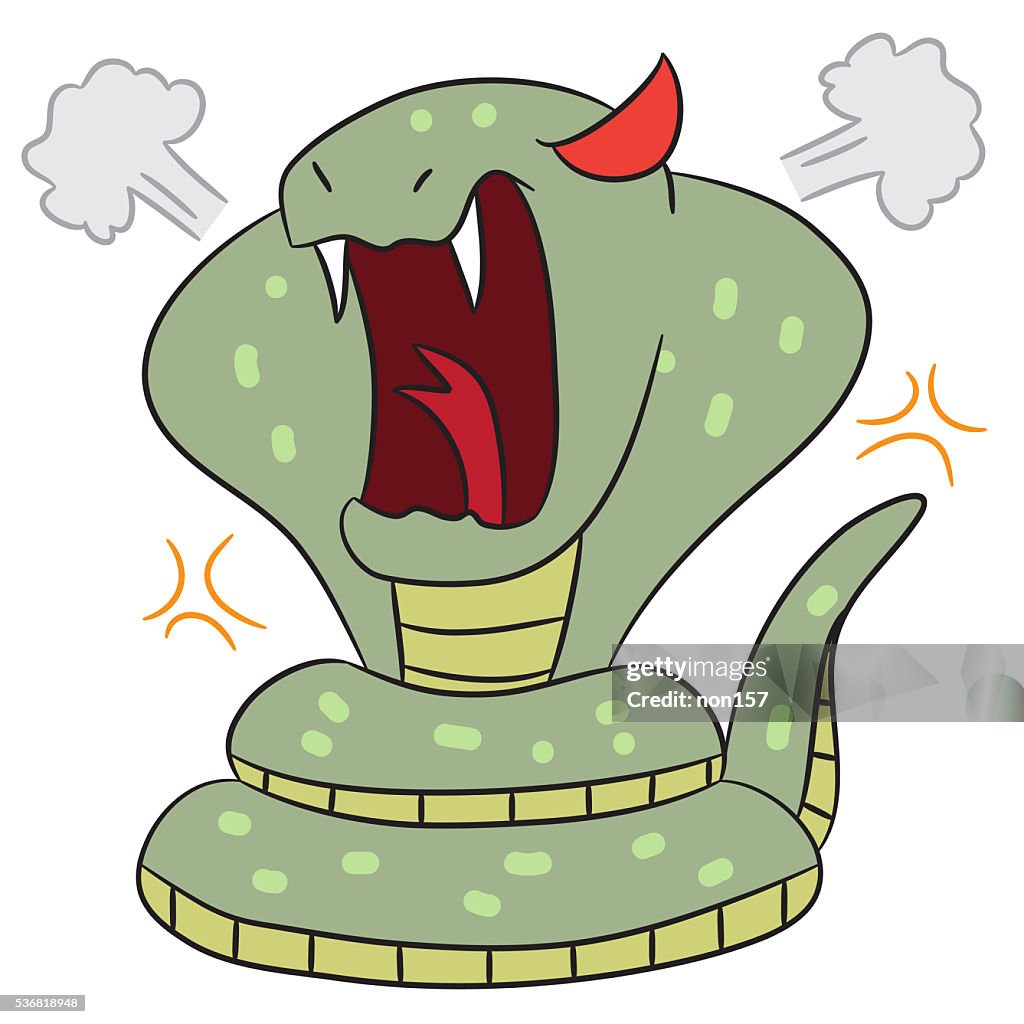 Cartoon Drawing Angry Snake High-Res Vector Graphic - Getty Images