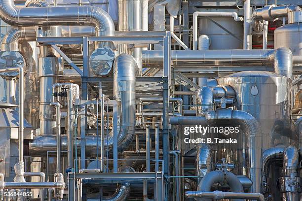 cosmetic chemical plant in kawasaki, japan - chemical plants stock pictures, royalty-free photos & images