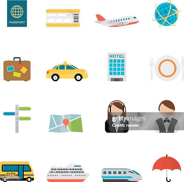 ilustrações de stock, clip art, desenhos animados e ícones de plano de viagens de turismo & simpletoon ícones/série - hotelaria