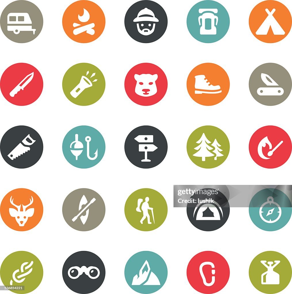 Outdoors and Camping icons / Ringico series