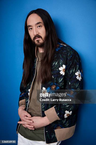 Musician Steve Aoki poses for a portrait at the Tribeca Film Festival on April 15, 2016 in New York City.