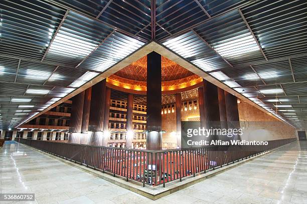 inside the grand mosque of istiqlal - jakarta empty stock pictures, royalty-free photos & images