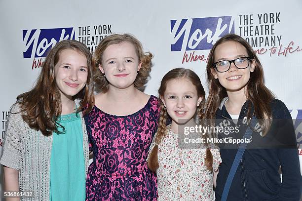 Actors Sophia Gennusa; Milly Shapiro; Mimi Ryder, and Oona Laurence attend "You're A Good Man, Charlie Brown" Opening Night - After Party at Dylan's...