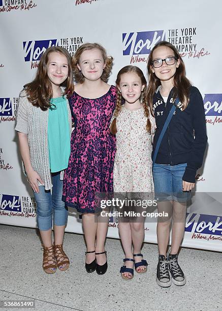 Actors Sophia Gennusa; Milly Shapiro; Mimi Ryder, and Oona Laurence attend "You're A Good Man, Charlie Brown" Opening Night - After Party at Dylan's...